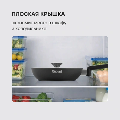Крышка Rondell Modern RDA-1739 d=26см крыш.прозрачный руч.стальная