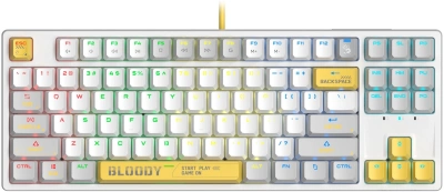 Клавиатура A4Tech S87 Energy механическая белый USB for gamer LED (S87 USB ENERGY WHITE) кабель 1.8м