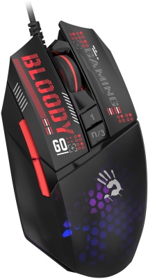 Мышь A4Tech Bloody W60 Max Mini черный/рисунок оптическая 12000dpi USB 9but