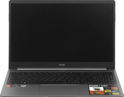 Ноутбук Tecno MegaBook T15DA Ryzen 5 7430U 8Gb SSD512Gb AMD Radeon Graphics 15.6" IPS FHD (1920x1080) Windows 11 Home grey WiFi BT Cam 6140mAh (71003300345)