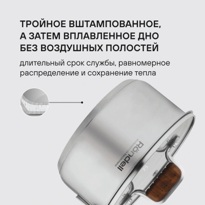 Ковш Rondell Fjord RDS-1790 1.4л. d=16см (с крышкой) стальной