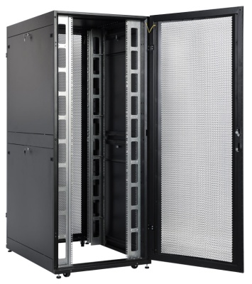 Шкаф серверный ЦМО (ШТК-СП-42.8.10-48АА-9005) напольный 42U 800x930мм пер.дв.перфор. задн.дв.перфор.2-хст. 2 бок.пан. 1350кг черный 690мм 180град. 1950мм