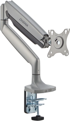 Кронштейн для мониторов ЖК Digma D-MM301 серый 17"-45" макс.15кг крепление к столешнице поворот и наклон