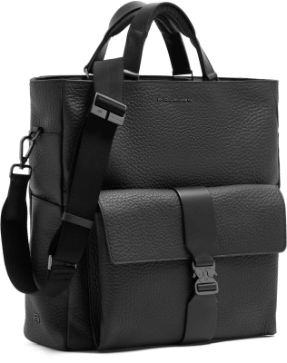 Деловая сумка тоут мужская Piquadro Materia CA7265W151/N черная натур.кожа