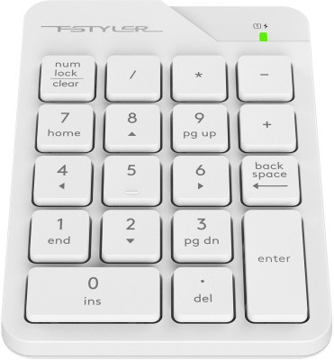 Числовой блок A4Tech FGK21C белый USB беспроводная slim для ноутбука