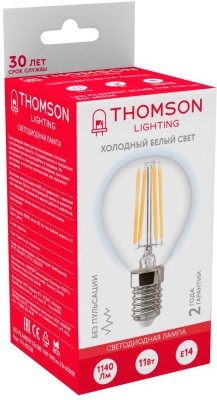 Лампа филам. Thomson Filament TH-B2338 11Вт цок.:E14 шар 220B св.свеч.бел.хол. Globe (упак.:1шт)