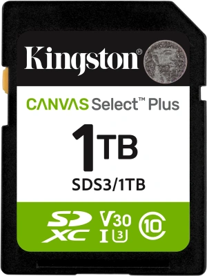 Флеш карта SDXC 1TB Kingston SDS3/1TB Canvas Select Plus V30 w/o adapter
