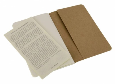 Блокнот Moleskine CAHIER JOURNAL QP413 Pocket 90x140мм обложка картон 64стр. нелинованный бежевый (3шт)