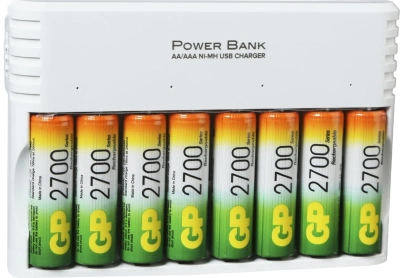 Аккумулятор + зарядное устройство GP PowerBank 270AAHC/CPBXL-2CR8 AA NiMH 2700mAh (8шт) блистер