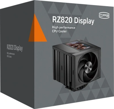 Устройство охлаждения(кулер) PcCooler RZ820 Display BK нет подсветки Soc-AM5/AM4/1200/1700/1851 черный 4-pin 15-27.1dB Al+Cu LCD 300W 1860gr Ret (RZ820-BKNWNY-GL)