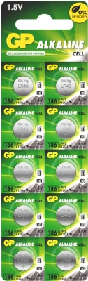 Батарея GP Alkaline 186FRA-2C10 250/5000 LR43 (10шт) блистер