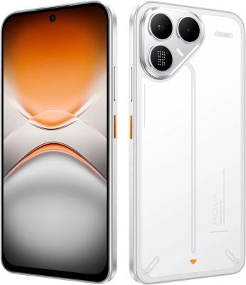 Смартфон Tecno Pova 8 5G 128Gb 8Gb белый моноблок 3G 4G 2Sim 6.76" 1080x2344 Android 16 50Mpix 802.11 a/b/g/n/ac NFC GPS GSM900/1800 Protect