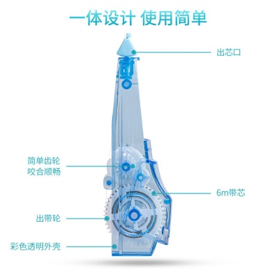 Сменный блок для ленты корректирующей Deli 71470 6мх5мм ассорти корпус белый блистер