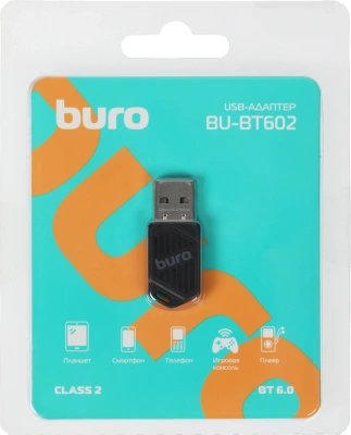 Адаптер USB Buro BU-BT602 BT6.0+EDR+BLE class 2 20м черный