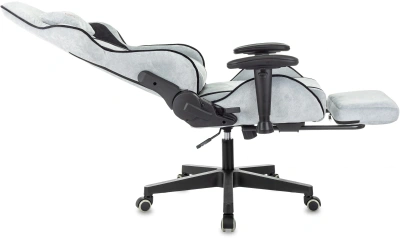 Кресло игровое Zombie Drift/F серо-голубой/черный крестов. пластик подст.для ног