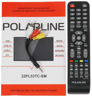 Телевизор LED PolarLine 32" 32PL53TC-SM черный FULL HD 60Hz DVB-T DVB-T2 DVB-C USB WiFi Smart TV (RUS)