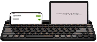 Клавиатура A4Tech FBK30 черный/серый USB беспроводная BT/Radio slim Multimedia (FBK30 BLACKCURRANT)