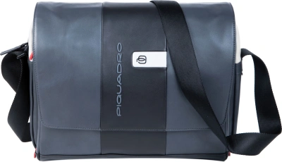 Сумка-мессенджер Piquadro Urban CA6802UB00/GRN с отделением для ноутбука 14" серая/черная натур.кожа