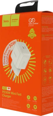 Сетевое зар./устр. Hoco N32 Glory White 30W 3A+2A+1.5A (PD+QC+AFC) USB Type-C универсальное белый