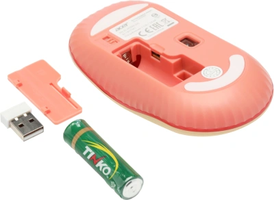 Мышь Acer OMR205 розовый/бежевый оптическая 1200dpi беспров. USB для ноутбука 3but (ZL.MCEEE.02L)