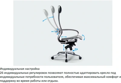 Кресло Метта Samurai KL-1 черный сиденье черный экокожа с подголов. крестов. алюминий хром