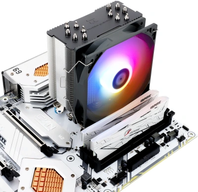 Устройство охлаждения(кулер) Thermalright Burst Assassin 120 ARGB Soc-AM5/AM4/1200/1700/1851 серебристый/черный 4-pin 25.6dB Al+Cu 510gr Ret (BA120-ARGB)