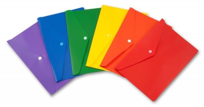 Конверт на кнопке Бюрократ -PK804A5NRED A5 непрозрачный пластик 0.18мм красный