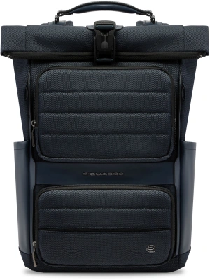 Рюкзак мужской Piquadro Oberon CA7280W150/BLU роллтоп синий нейлон/натур.кожа