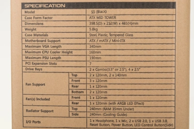 Корпус Zalman S5 черный без БП ATX 6x120mm 2x140mm 2xUSB2.0 1xUSB3.0 audio bott PSU