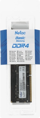 Память DDR4 8Gb 2666MHz Netac NTBSD4N26SP-08 Basic RTL PC4-21300 CL19 SO-DIMM 260-pin 1.2В single rank Ret