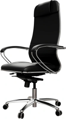 Кресло Метта Samurai KL-1 черный сиденье черный экокожа с подголов. крестов. алюминий хром