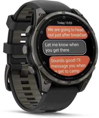 Смарт-часы Garmin Fenix 8 Pro 47мм 1.4" AMOLED корп.серый рем.черный разм.брасл.:127-210мм (010-03198-01)