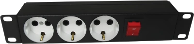 Блок распределения питания ЦМО БР-3П-10-9005 гор.размещ. 3xSchuko базовые 10A без вилки