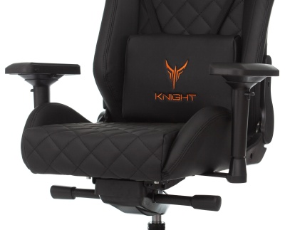 Кресло игровое Knight TITAN черный ромбик экокожа с подголов. крестов. металл