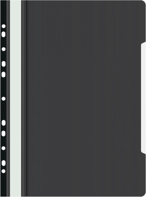 Папка-скоросшиватель Бюрократ PS-P20BLCK A4 прозрач.верх.лист боков.перф. пластик черный 0.12/0.16