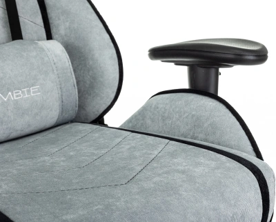 Кресло игровое Zombie Drift/F серо-голубой/черный крестов. пластик подст.для ног