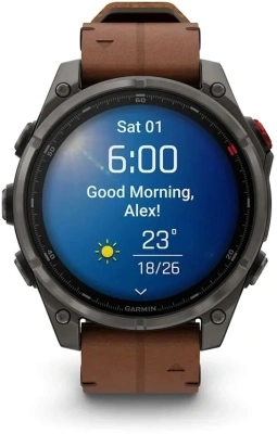 Смарт-часы Garmin Fenix 8 Pro 47мм 1.4" AMOLED корп.серый рем.песочный разм.брасл.:132-215мм (010-03198-40)