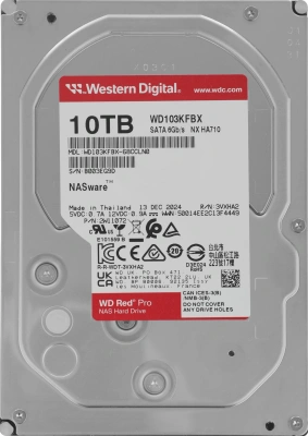 Жесткий диск WD SATA-III 10TB WD103KFBX NAS Red Pro (7200rpm) 512Mb 3.5"