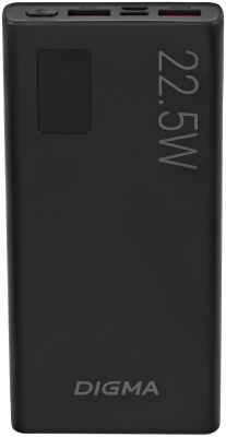 Мобильный аккумулятор Digma DGPF10A 10000mAh QC3.0/PD3.0 22.5W 3A 2xUSB-A/USB-C черный (DGPF10A22PBK)