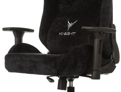 Кресло игровое Knight N1 Fabric черный Light-20 с подголов. крестов. металл