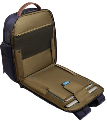 Рюкзак мужской Piquadro Brief2 CA4439BR2BM/BLUCU темно-синий/коричневый нейлон/натур.кожа