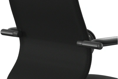 Кресло Метта SU-B-10 черный сиденье черный сетка с подголов. крестов. сталь хром