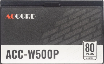 Блок питания Accord ATX 500W ACC-W500P 80+ white (20+4pin) APFC 120mm fan 6xSATA RTL