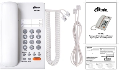 Телефон проводной Ritmix RT-330 белый