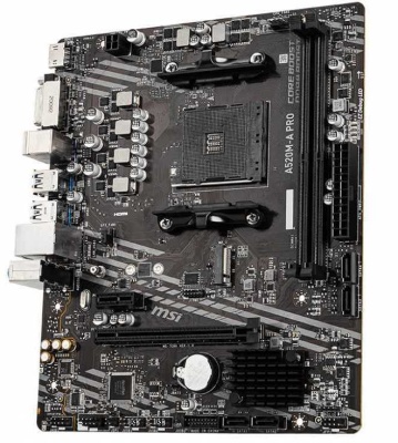 Материнская плата MSI A520M-A PRO Soc-AM4 AMD A520 2xDDR4 mATX AC`97 8ch(7.1) GbLAN RAID+DVI+HDMI