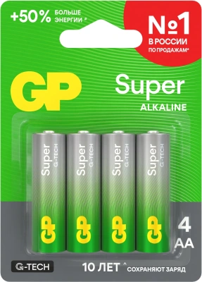 Батарея GP Super 15AA21-2CRSBC4 AA (4шт) блистер