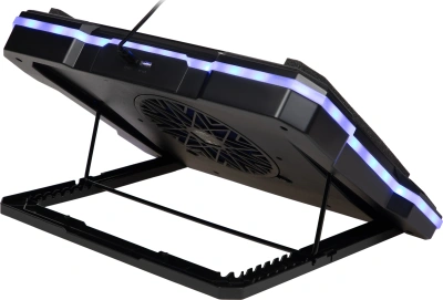 Подставка для ноутбука Digma D-NCP190-1x100RGB 19" 428x316x58мм 52дБ 2xUSB 1x 140ммFAN 1280г Fan-control металл/пластик черный