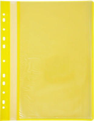 Папка-скоросшиватель Бюрократ -PS10YEL A4 10 вкладышей боков.перф. пластик желтый 0.12/0.16