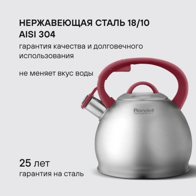 Чайник металлический Rondell Eletto RDS-1825 3л. стальной