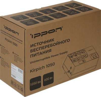 Источник бесперебойного питания Ippon Kirpich 1050 600Вт 1050ВА черный